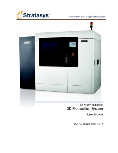 Stratasys Fortus 900mc 3D Production System User Manual