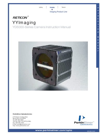 PerkinElmer YD5000 Series Camera Instruction Manual - cover page