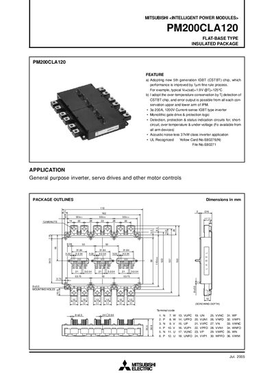 Mitsubishi Electric PM200CLA120 Intelligent Power Module User Manual - cover page