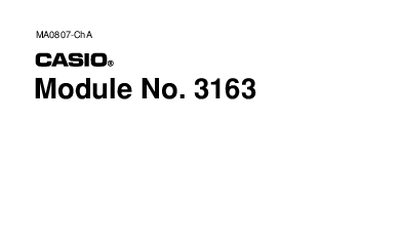 Casio 3163 Watch Manual - cover page