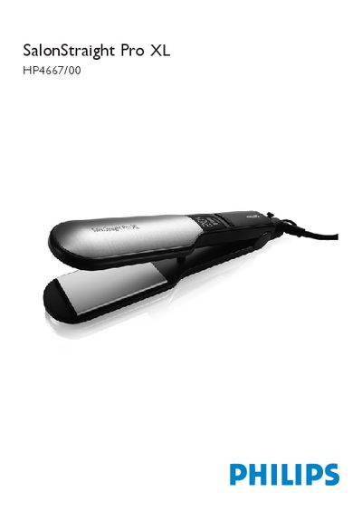 Philips HP4667/00 SalonStraight Pro XL User Manual - cover page