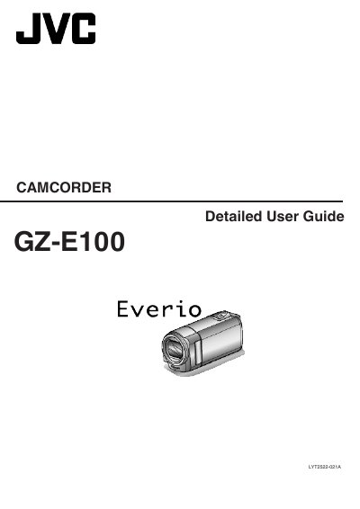JVC LYT2522-021A GZ-E100 Camcorder User Manual - cover page