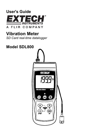 Extech SDL800 Vibration Meter User's Guide