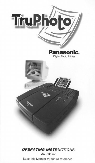 Panasonic AL-TA10U Digital Photo Printer Operating Instructions - cover page