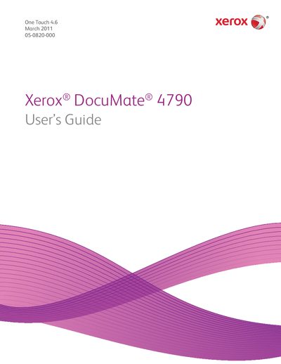 Xerox DocuMate 4790 Scanner User's Guide - cover page