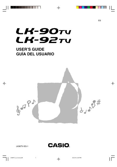 casio LK-90tv users guide(1) - cover page
