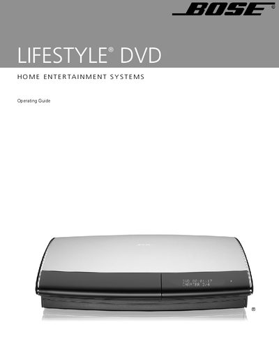 Bose Lifestyle DVD Operating Guide - cover page