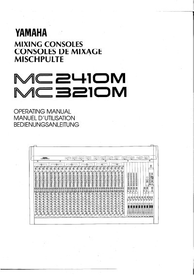 Yamaha MC2410M/MC3210M Mixing Console Operating Manual - cover page