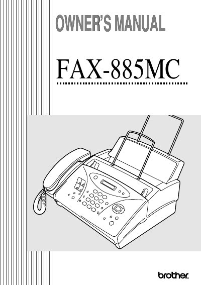 Brother FAX-885MC Owner's Manual - cover page