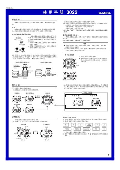 Casio 3022 User Manual - cover page
