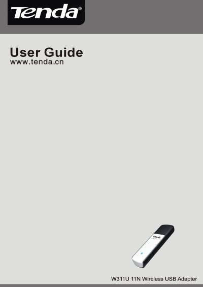 Tenda W311U 11N Wireless USB Adapter User Guide