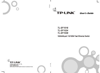 TP-Link TL-SF1016 TL-SF1024 TL-SF1048 Fast Ethernet Switch User's Guide - cover page