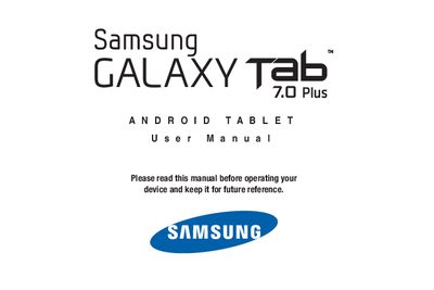 Samsung Galaxy Tab 7.0 Plus User Manual - cover page