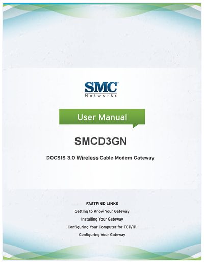 SMC SMCD3GN Wireless Cable Modem Gateway User Manual - cover page