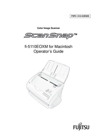 Fujitsu ScanSnap fi-5110EOXM Operator's Guide - cover page