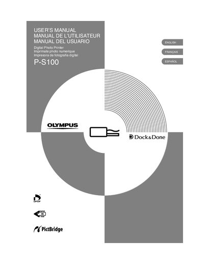 Olympus P-S100 Digital Photo Printer User's Manual - cover page