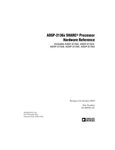 Analog Devices ADSP-2136x SHARC Processor Hardware Reference Manual - cover page