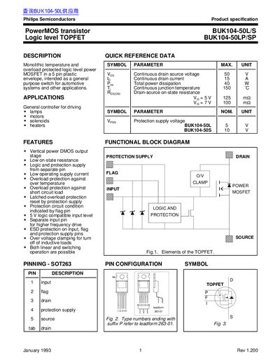 PHILIPS BUK104-50L/S BUK104-50LP/SP handbook - cover page