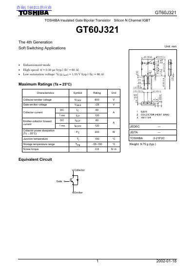 TOSHIBA CT60J321 handbook - cover page