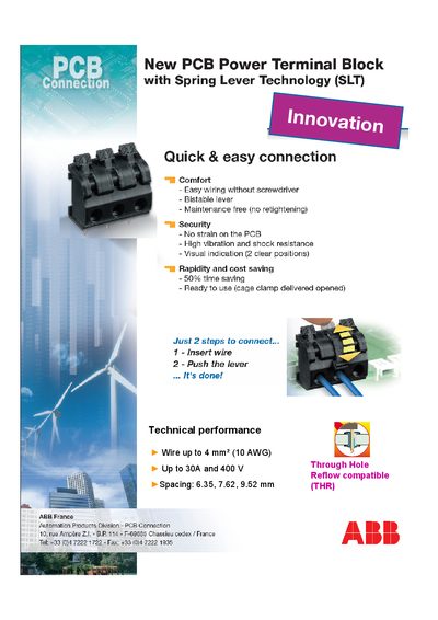 ABB SLT PCB Power Terminal Block Product Leaflet - cover page