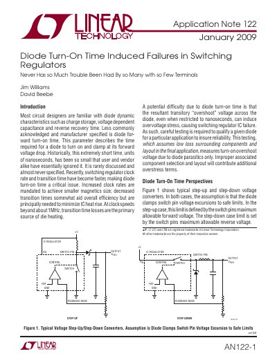 ON Semiconductor AN122 Diode Turn-On Time Application Note - cover page
