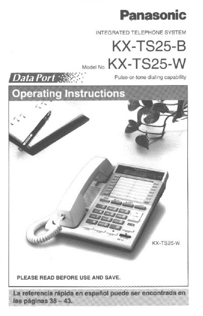 Panasonic KX-TS25-B/TS25-W Manual - cover page