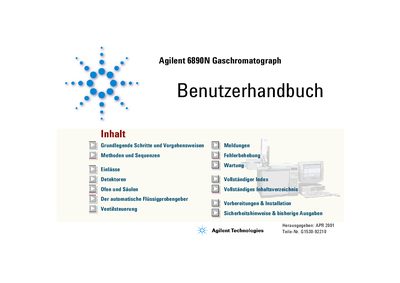 Agilent 6890N Gas Chromatograph User Manual - cover page
