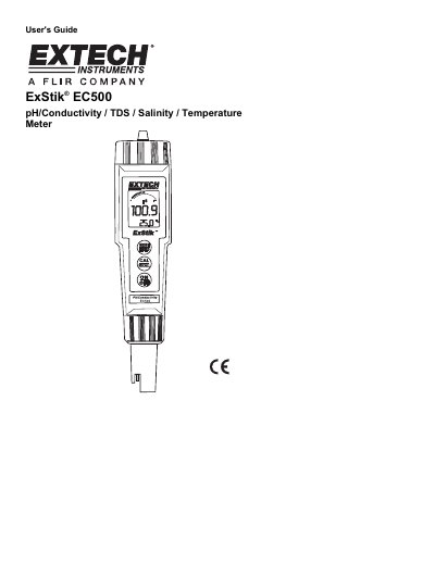 ExStik EC500 pH/Conductivity/TDS/Salinity Meter User's Guide