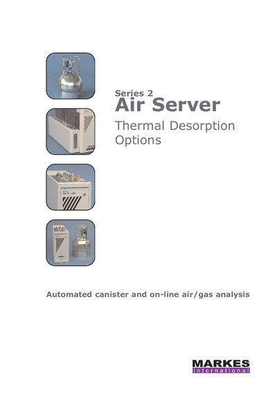 Markes International Series 2 Air Server Thermal Desorption Options Brochure - cover page
