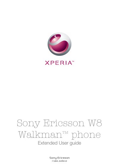 Sony Ericsson W8 Walkman Phone User Guide - cover page