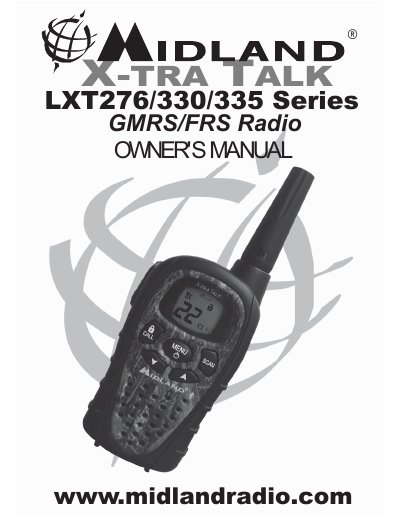 Midland LXT276/330/335 GMRS/FRS Radio Owner's Manual - cover page