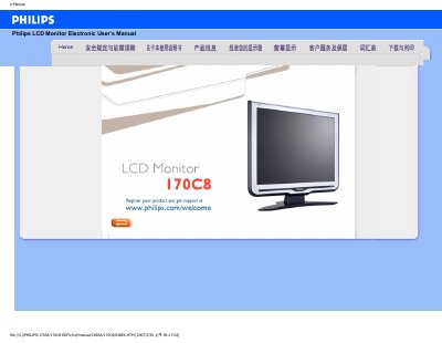 Philips 170C8 LCD Monitor User Manual - cover page