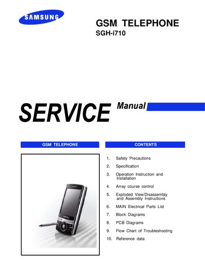 Samsung SGH-i710 GSM Telephone Service Manual - cover page