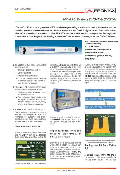 Promax MO-170 DVB‑T Modulator User Manual - cover page