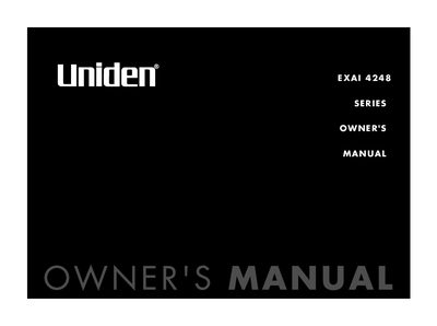 Uniden EXAI4248 Cordless Telephone Owner's Manual - cover page
