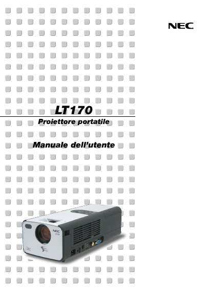 NEC LT170 Projector User Manual - cover page