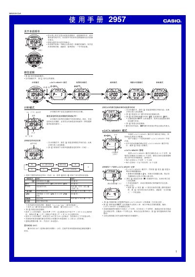 Casio 2957 User Manual - cover page