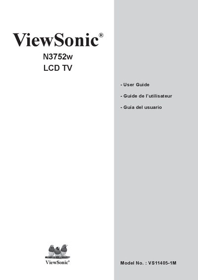 ViewSonic N3752w LCD TV User Manual - cover page