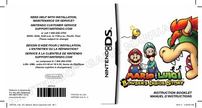 Mario & Luigi: Bowser's Inside Story Instruction Booklet - cover page
