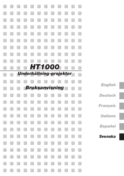 NEC HT1000 Projector User Manual - cover page