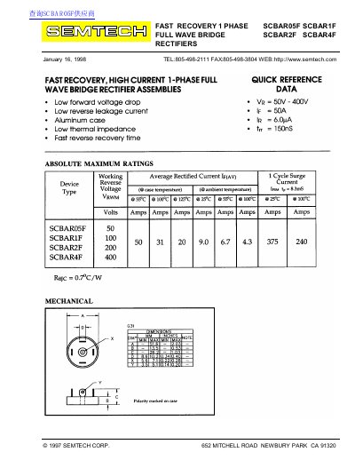 SEMTECH SCBAR05F SCBAR1F SCBAR2F SCBAR4F handbook