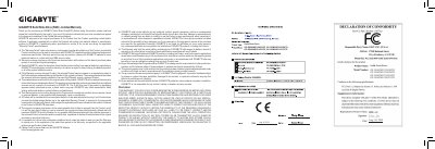 GIGABYTE GP-GSM2NE3128GNTD/GP-GSM2NE3256GNTD/GP-GSM2NE3512GNTD/GP-GSM2NE3100TNTD Warranty/Installation Guide - cover page