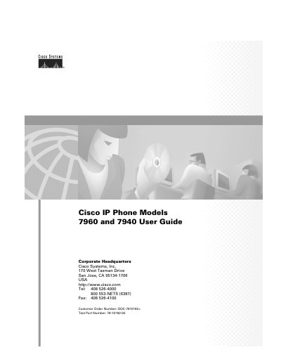 Cisco 7960 and 7940 IP Phone User Guide - cover page