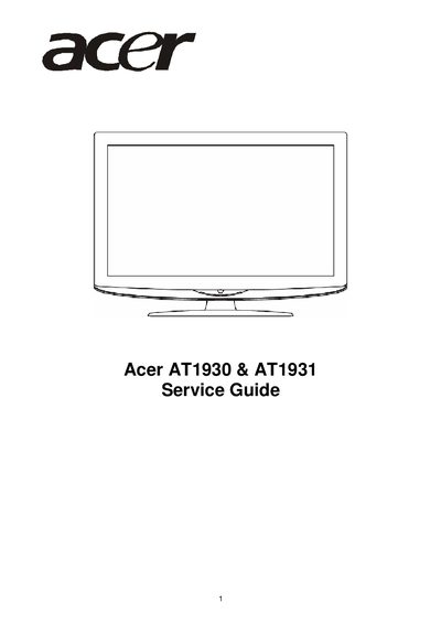 Acer AT1930/AT1931 Service Manual - cover page