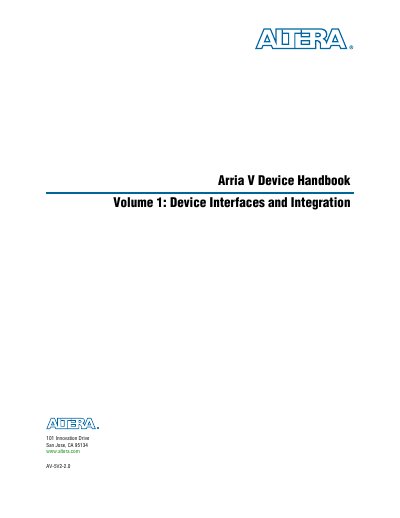 Altera Arria V Device Handbook Volume 1 - cover page