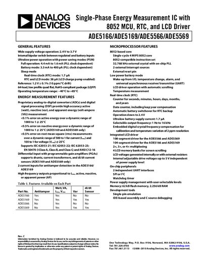 Analog Devices ADE5166/ADE5169/ADE5566/ADE5569 Handbook - cover page