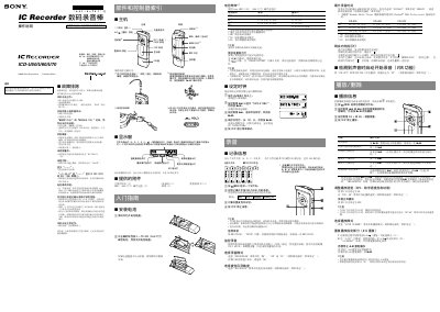 Sony ICD-U50/U60/U70 Digital Voice Recorder User Manual - cover page