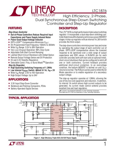 Linear Technology LTC1876 Datasheet - cover page