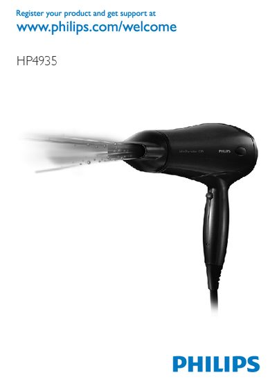 Philips HP4935 Hair Dryer User Manual