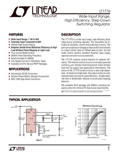 Linear Technology LT1776 Datasheet - cover page